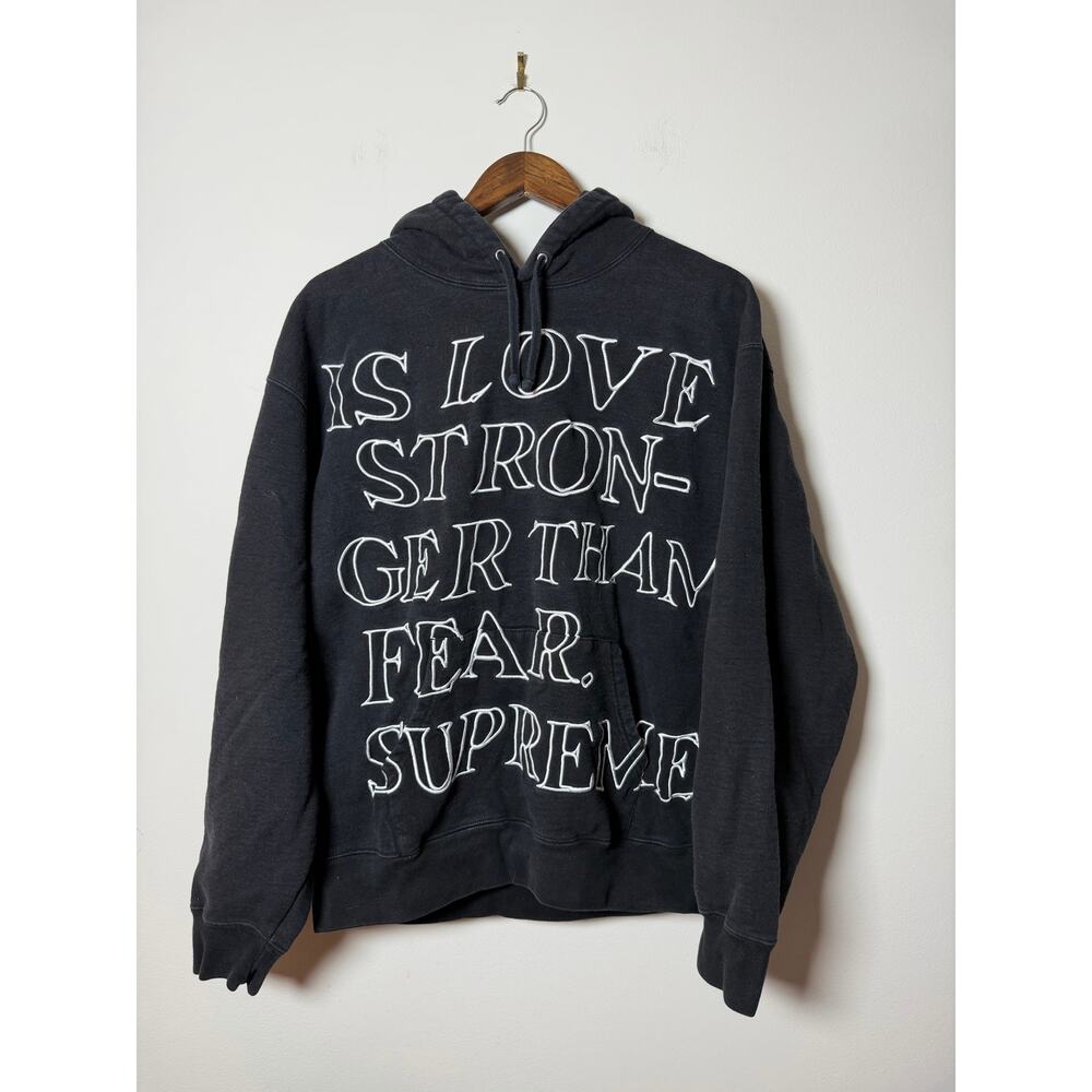 Supreme Stronger Than Fear Hooded Sweatshirt 'Black'